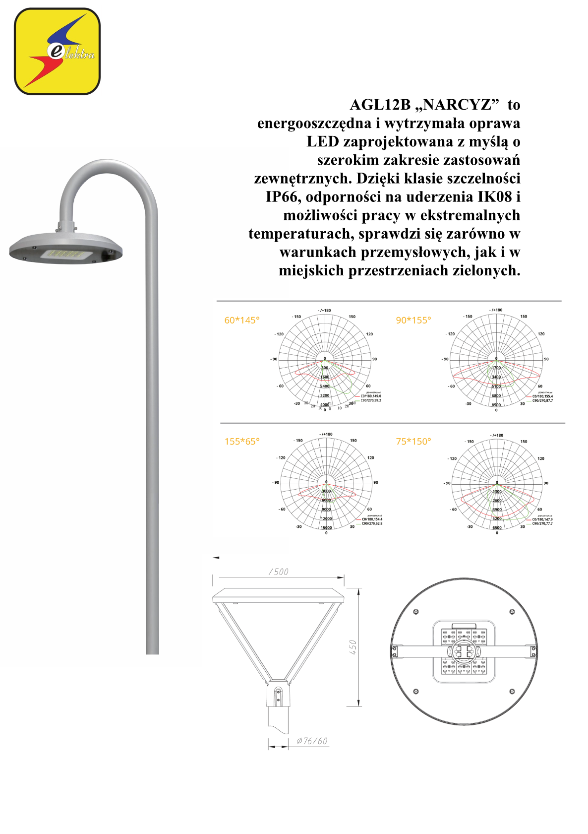 AGL12B Narcyz – oprawa LED